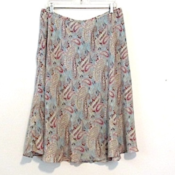 VTG Sundance Pull-on Paisley Full Silk Skirt, Size 16 - Picture 7 of 7